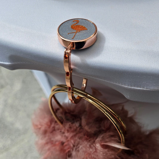 Pink Flamingo Purse hook - hooked DXB