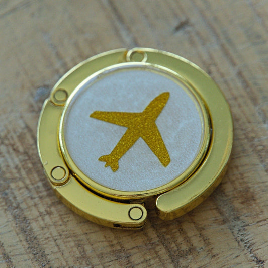 Purse Hook Airplane - Gold - hooked DXB