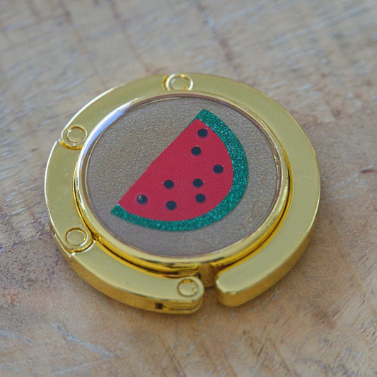 Watermelon Purse Hook – Foldable Handbag Hanger (gold) - hooked DXB