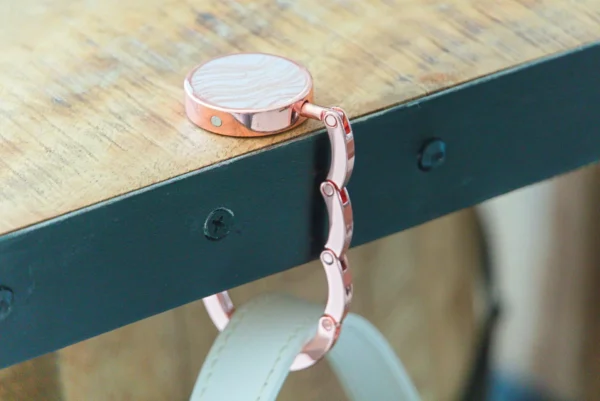 Purse Hook woodgrain rose