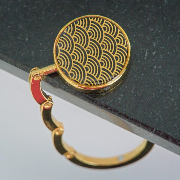 Purse hook art deco fan