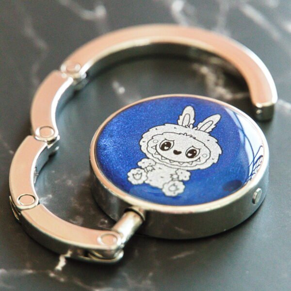 Purse hook Labubu blue