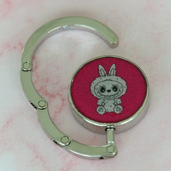 Purse hook Labubu pink