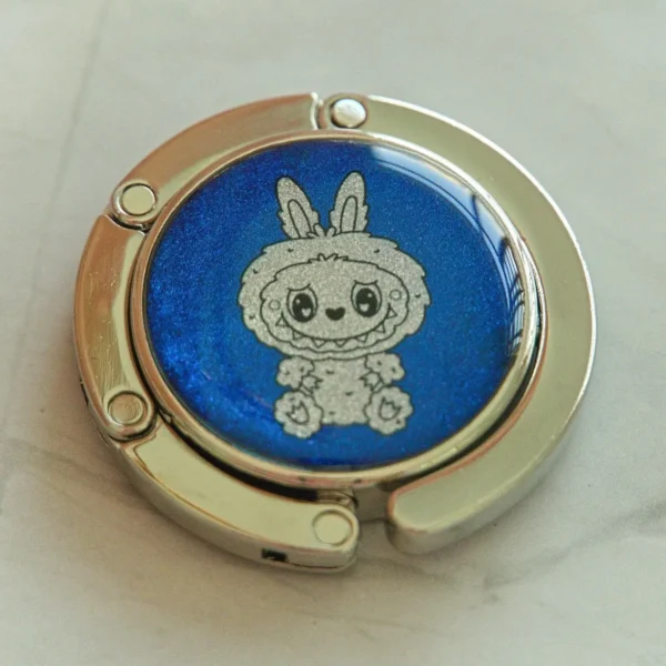 Purse hook Labubu blue