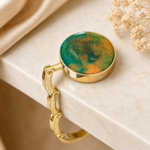 Purse hook green marble